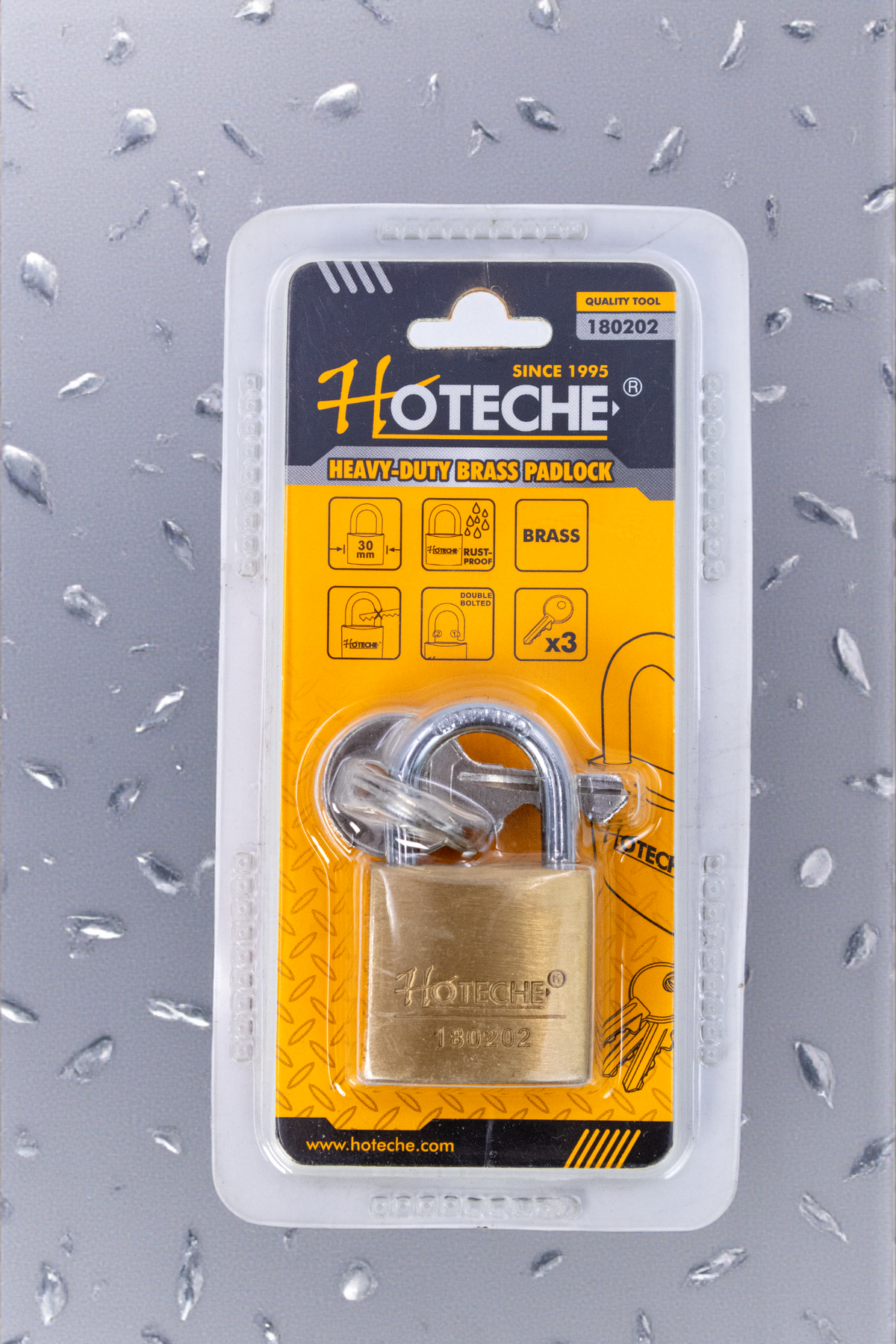 Candado De Bronce 30mm 3 Piezas Tradicional Hoteche - GASKA