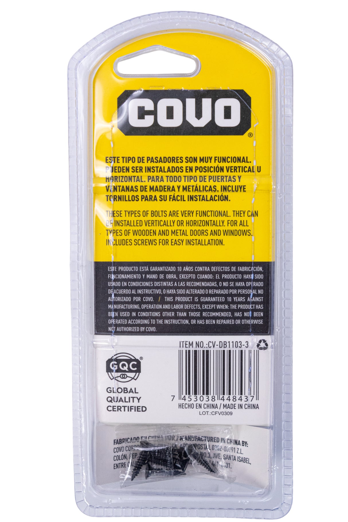 Pasador De Seguridad 3puLG Negro Covo - GASKA