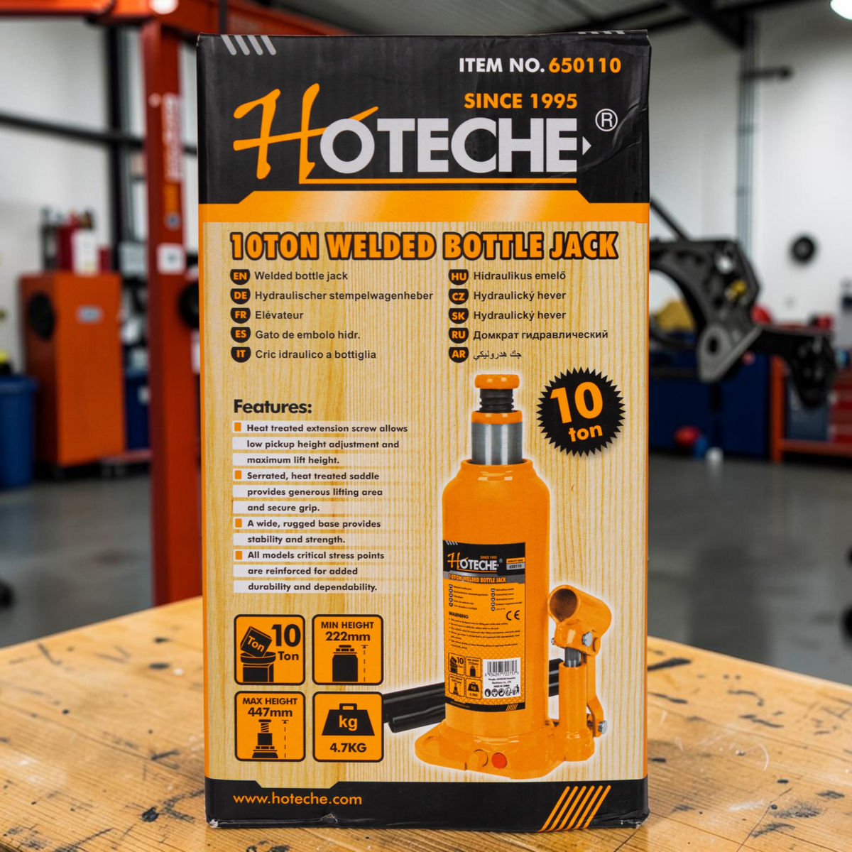 Gato Hidráulico De Botella 10 Toneladas Hoteche