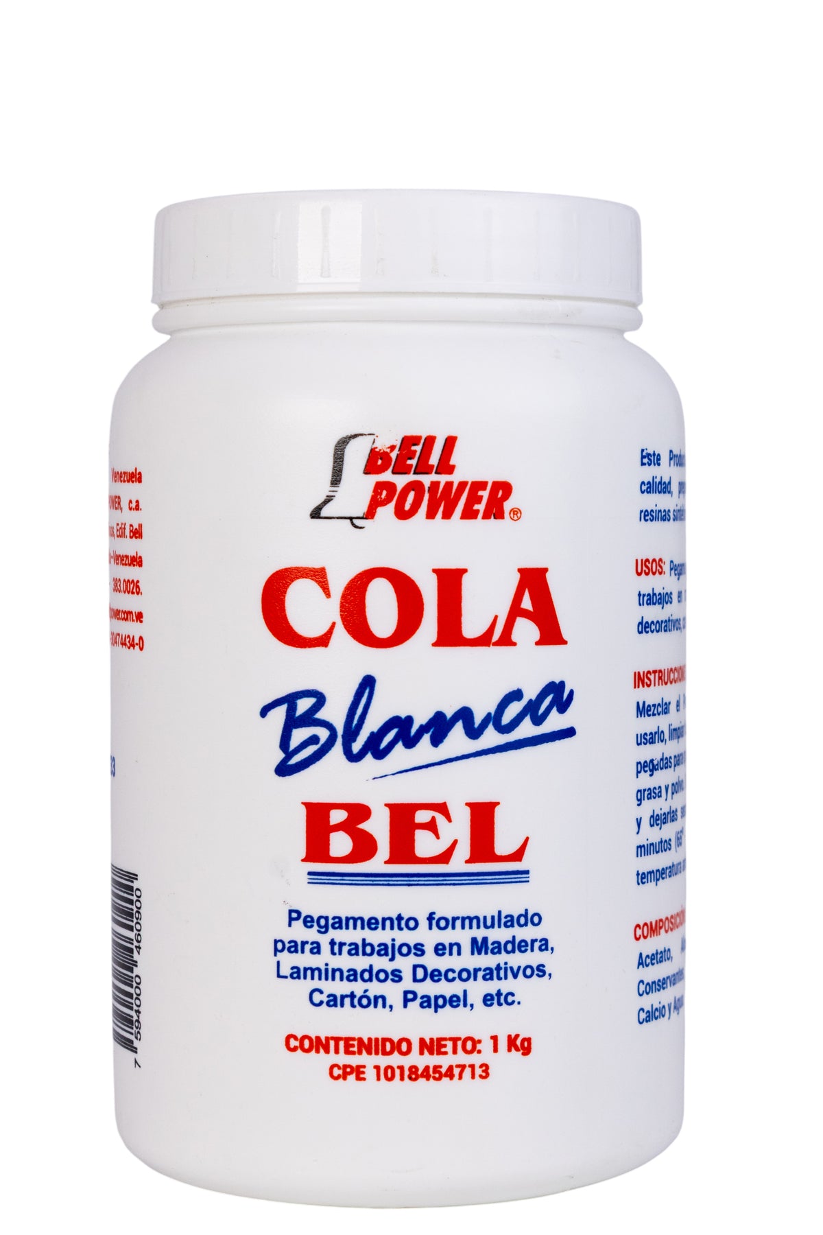 Pega Cola Blanca Para Madera 1kg Carpintería Bell Power