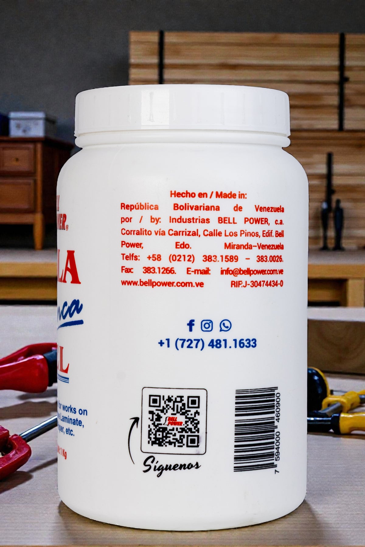 Pega Cola Blanca Para Madera 1kg Carpintería Bell Power