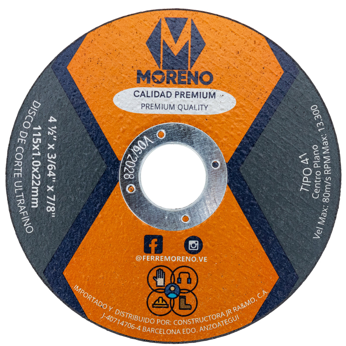 Disco Corte Metal 4 1/2 X 3/64 X 7/8 Ultrafino Moreno - GASKA