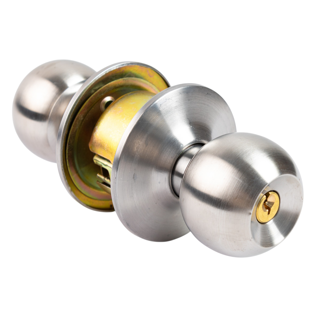 Cerradura De Pomo Color Plata Para Puerta De Madera Tauro