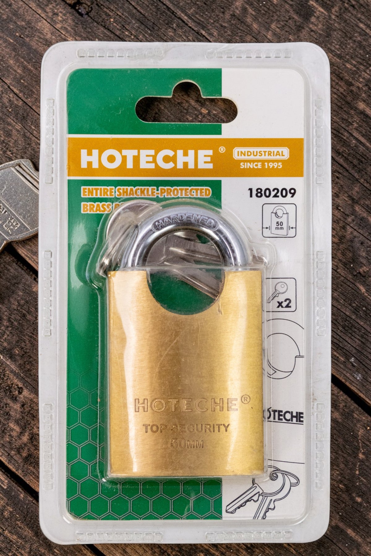 Candado Con Dos Llaves Seguridad 50mm Hoteche
