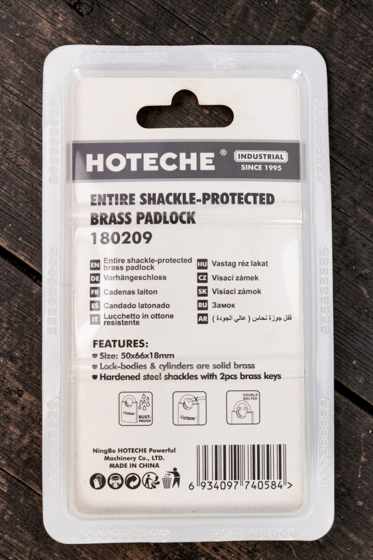 Candado Con Dos Llaves Seguridad 50mm Hoteche