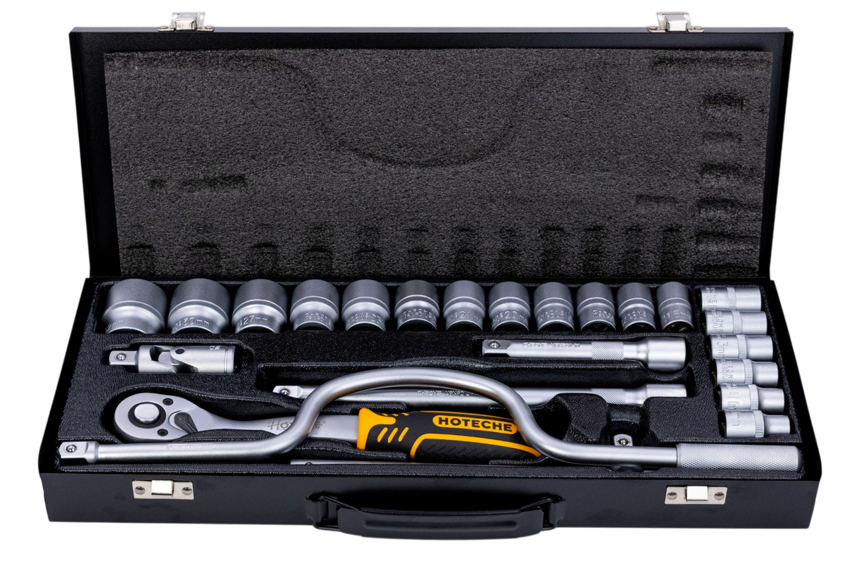 Juego Set Rachet 1/4 Dados Milimétricos Destornillador 24pzs