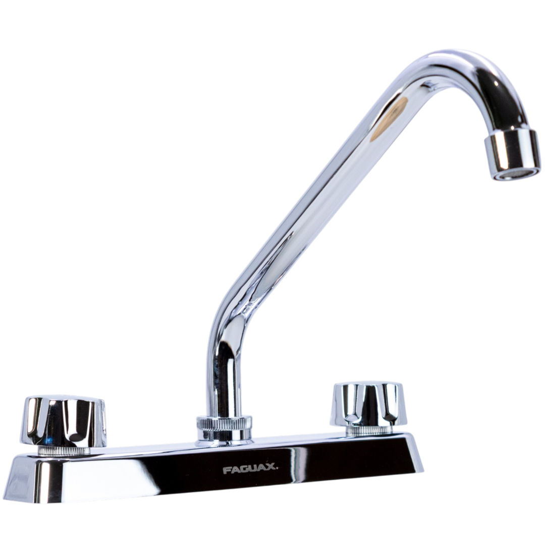 Grifo Llave Fregadero Lavaplatos Acero Doble Mando Faguax