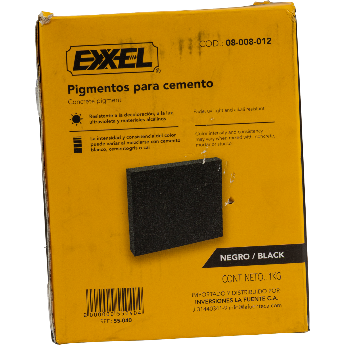 Pigmento Para Cemento Negro 1kg Exxel