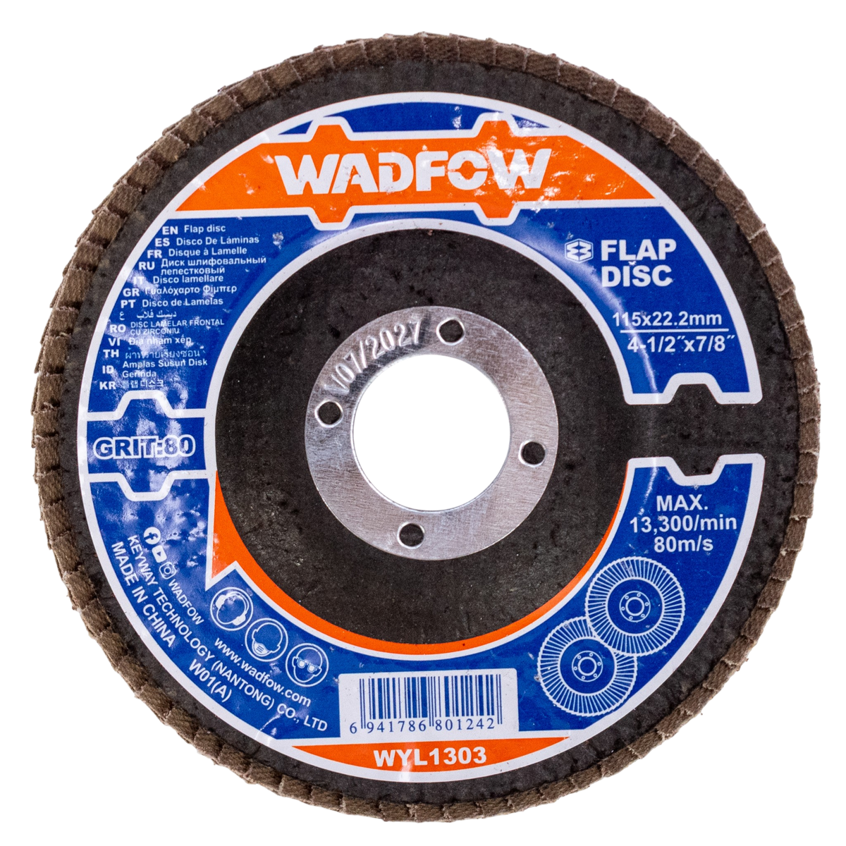 Disco Flap Lija 4-1/2 7/8 G80 Wadfow