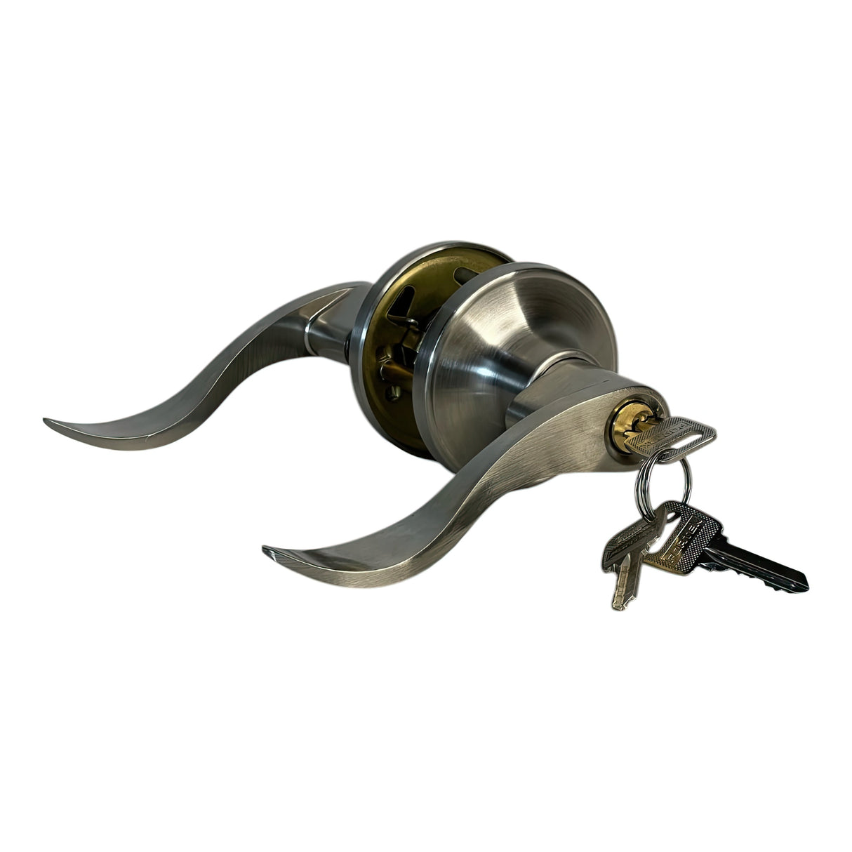 CERRADURA DE MANILLA CURVA DORMITORIO NIQUEL MATE FORTEK