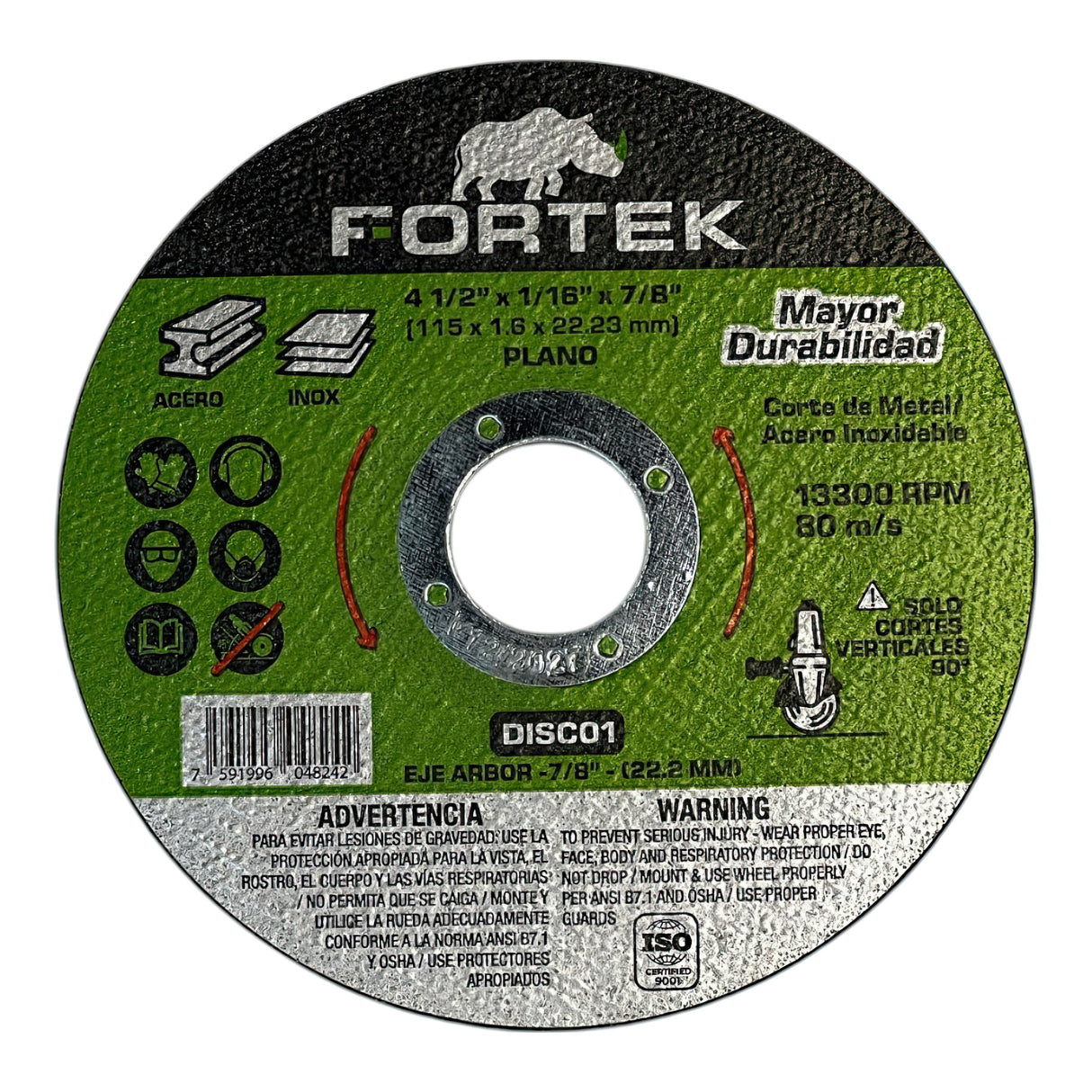 DISCO DE CORTE ULTRAFINO 4 1/2" FORTEK