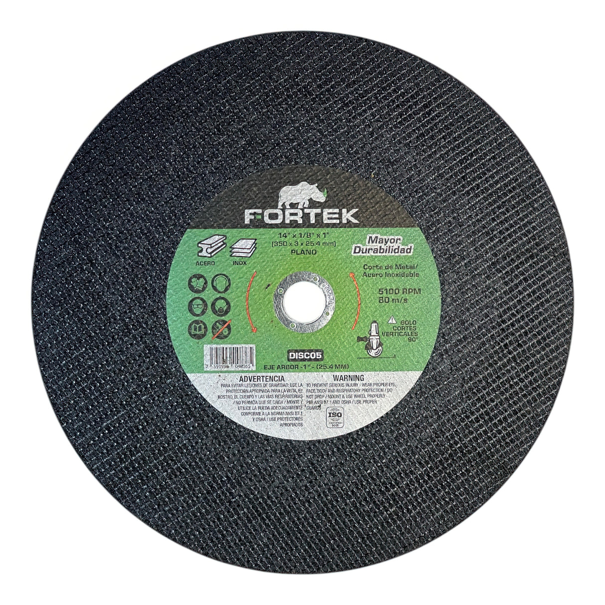 DISCO DE TRONZADORA 14'' 1/8"X1" FORTEK