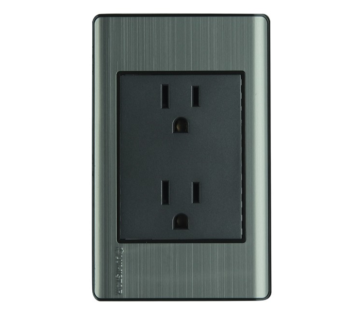 Toma Doble Elite Plata 127-250V 15AMP 250V Lumistar