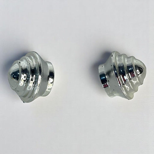 Tope Decorativo 1'' (par) Plastico Cromado Sufein
