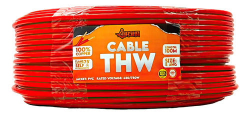 Cable Thhn  8awg 10 metros 100% Cobre Gaska