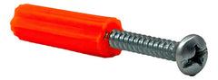 Tornillo y Ramplug Naranja Plÿstico Por Bolsa 25 Unidades