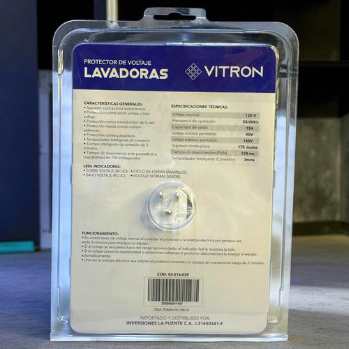 Protector De Voltaje Lavadoras 120v Vitron
