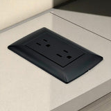 Toma Doble C/tierra Negro Mate 15amp Orus