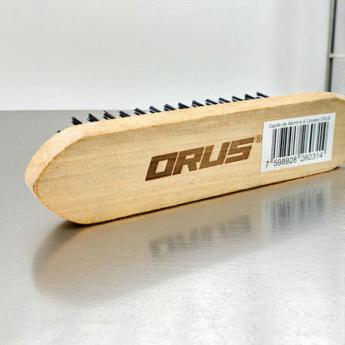 Cepillo De Alambre 6 Hileras Madera Orus