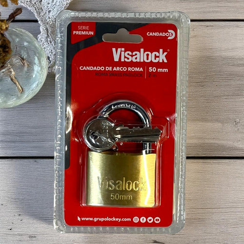 Candado De Hierro 50mm Dorado Roma Visalock CISA