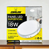 Panel Led Redondo Superficial 18w 120-220v Orus
