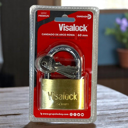 Candado De Hierro 60mm Dorado Roma Visalock CISA