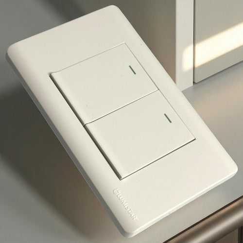 Interruptor Doble Elite 3 Way Blanco Lumistar