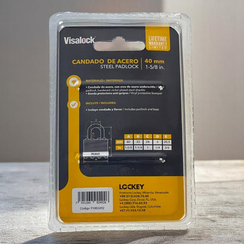 Candado 40mm Laminado Visalock CISA