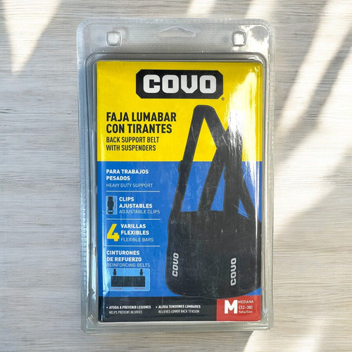 Faja Lumbar Con Tirantes Talla M Para Trabajos Pesados Covo