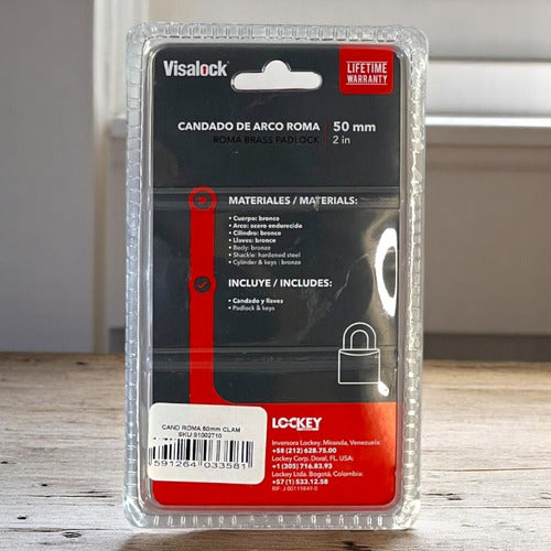 Candado De Hierro 50mm Dorado Roma Visalock CISA