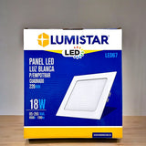 Panel Led Cuadrado Plano Lumistar 18w P/empotrar