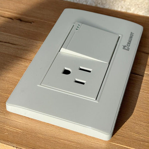 INTERRUPTOR + TOMA BLANCO (TOM-050) CRAUNOT