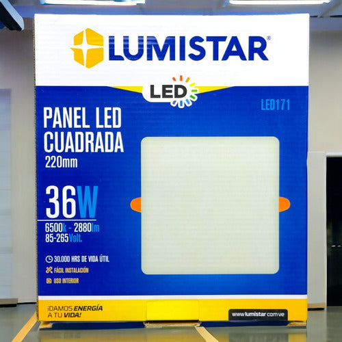 Panel Led Cuadrado Lumistar 36w Para Empotrar Luz Blanca