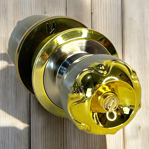 Cerradura De Pomo Baño Acero Inoxidable Dorado Run
