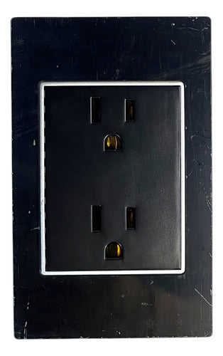 Toma Doble Elite Negro 127-250v 15amp Lumistar