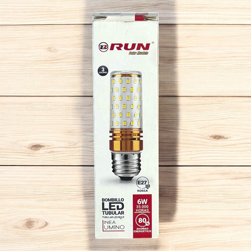 Bombillo Led Tubular 6w E27 85-265v Tricolor Run