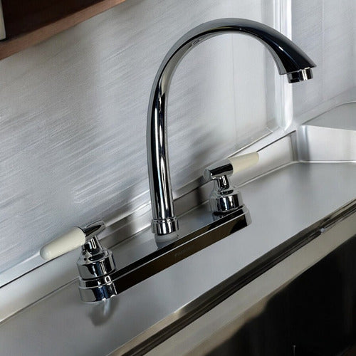 Griferia De Fregadero Plastico Cromado Siena 8  Faguax
