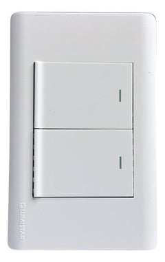 Interruptor Doble Elite 3 Way Blanco Lumistar