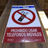 Aviso Señal  Prohibido Usar Telefonos  Letrero