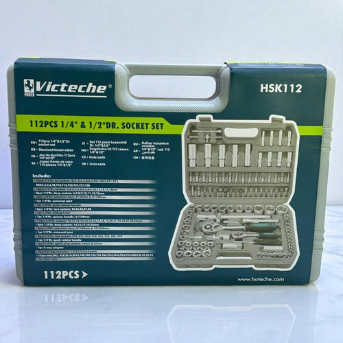 Juego De Rachet 1/4'' - 1/2'' 112pzs Victeche
