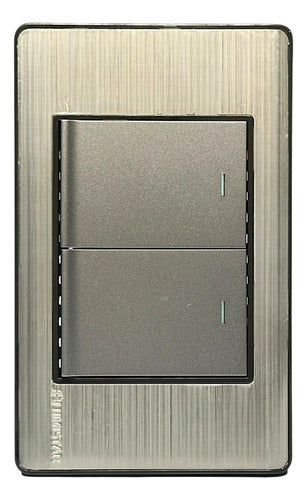 Interruptor Doble Elite 3 Way Plata Lumistar