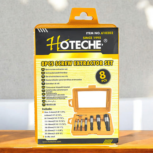 Juego Extractor Pernos Tornillos Dañados Broca 8pcs Hoteche