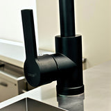 Griferia De Fregadero Cuello Alto Negro Mate Orus