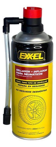 Sellador + Inflador De Cauchos 450ml Exxel