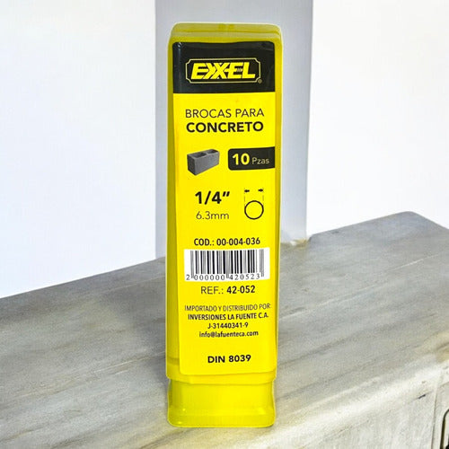 Brocas Para Concreto Set De 10pzas 1/4  Pack 3und Exxel