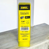 Brocas Para Concreto Set De 10pzas 1/4  Pack 3und Exxel