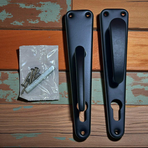 Cerradura De Manilla Para Puerta Fija/movil Negra Exxel