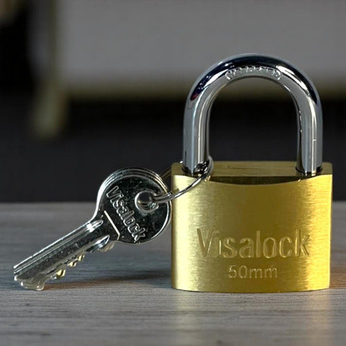 Candado De Hierro 50mm Dorado Roma Visalock CISA