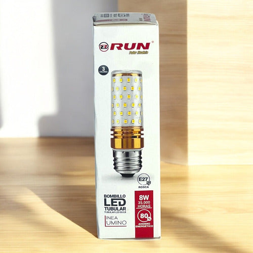 Bombillo Led Tubular 8w E27 85-265v Tricolor Run