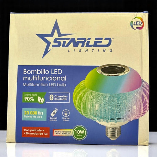 Bombillo Led 10w C/corneta Bluetooh Rgb Fox